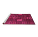 Sideview of Machine Washable Checkered Pink Modern Rug, wshabs1526pnk