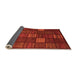 Sideview of Checkered Orange Modern Rug, abs1526org