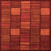 Square Machine Washable Checkered Orange Modern Area Rugs, wshabs1526org