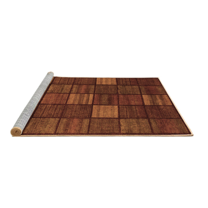 Sideview of Machine Washable Checkered Brown Modern Rug, wshabs1526brn