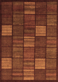 Checkered Brown Modern Rug, abs1526brn