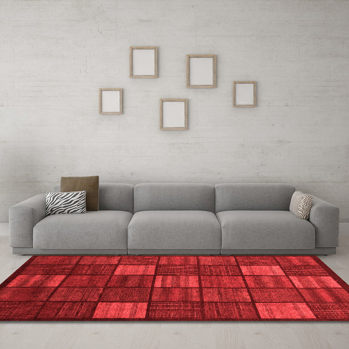 Modern Red Washable Rugs