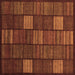 Square Machine Washable Checkered Brown Modern Rug, wshabs1526brn