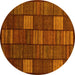 Round Checkered Yellow Modern Rug, abs1526yw