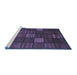 Sideview of Machine Washable Checkered Blue Modern Rug, wshabs1526blu