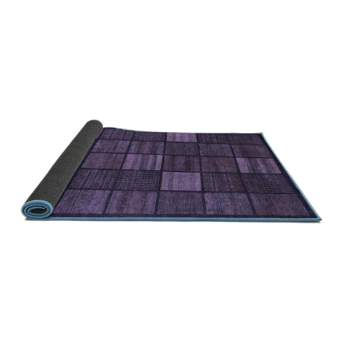 Sideview of Checkered Blue Modern Rug, abs1526blu