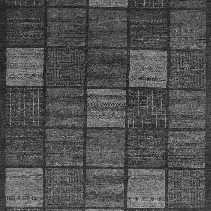Machine Washable Checkered Gray Modern Rug, wshabs1526gry