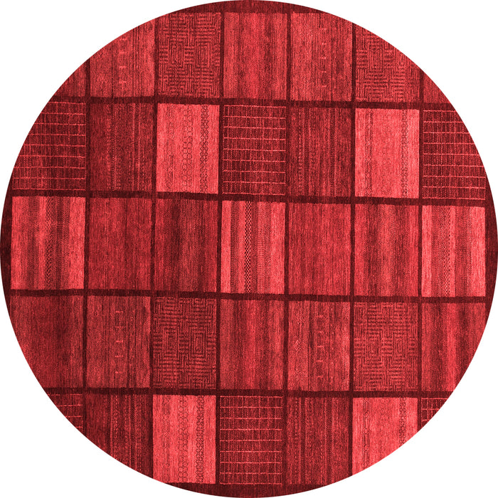Machine Washable Checkered Red Modern Rug, wshabs1526red