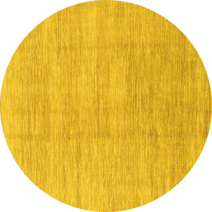 Round Abstract Yellow Modern Rug, abs1527yw