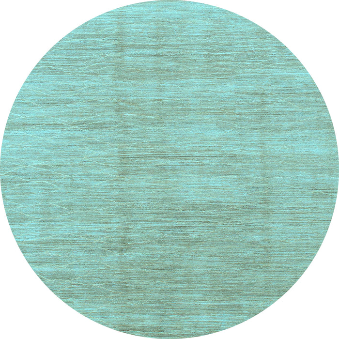 Round Abstract Light Blue Modern Rug, abs1527lblu