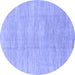 Round Abstract Blue Modern Rug, abs1527blu