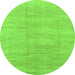 Round Abstract Green Modern Rug, abs1527grn