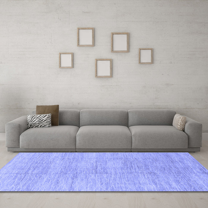 Machine Washable Abstract Blue Modern Rug in a Living Room, wshabs1527blu