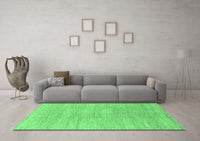 Machine Washable Abstract Emerald Green Modern Rug, wshabs1527emgrn