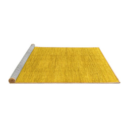 Sideview of Machine Washable Abstract Yellow Modern Rug, wshabs1527yw