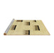 Sideview of Machine Washable Abstract Brass Green Rug, wshabs1528