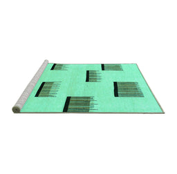 Sideview of Machine Washable Solid Turquoise Modern Area Rugs, wshabs1528turq