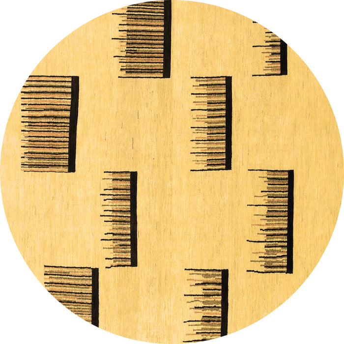 Round Machine Washable Solid Brown Modern Rug, wshabs1528brn