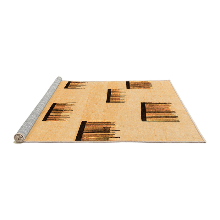 Sideview of Machine Washable Solid Orange Modern Area Rugs, wshabs1528org