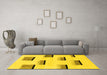 Machine Washable Solid Yellow Modern Rug in a Living Room, wshabs1528yw