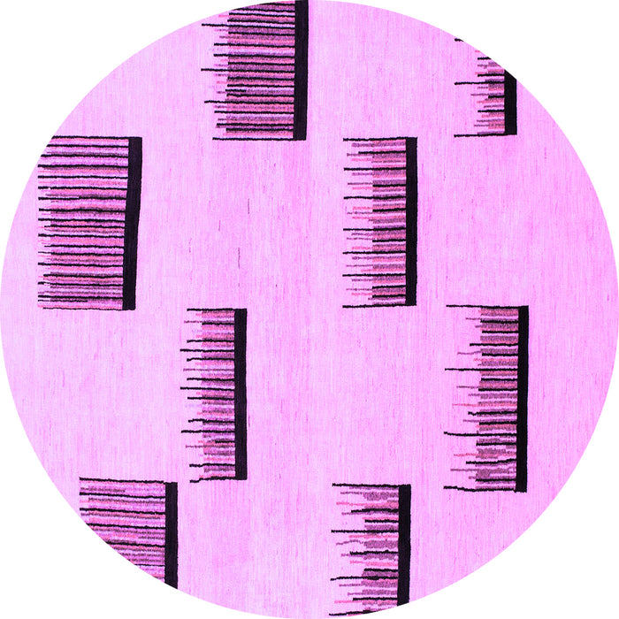 Round Machine Washable Solid Purple Modern Area Rugs, wshabs1528pur