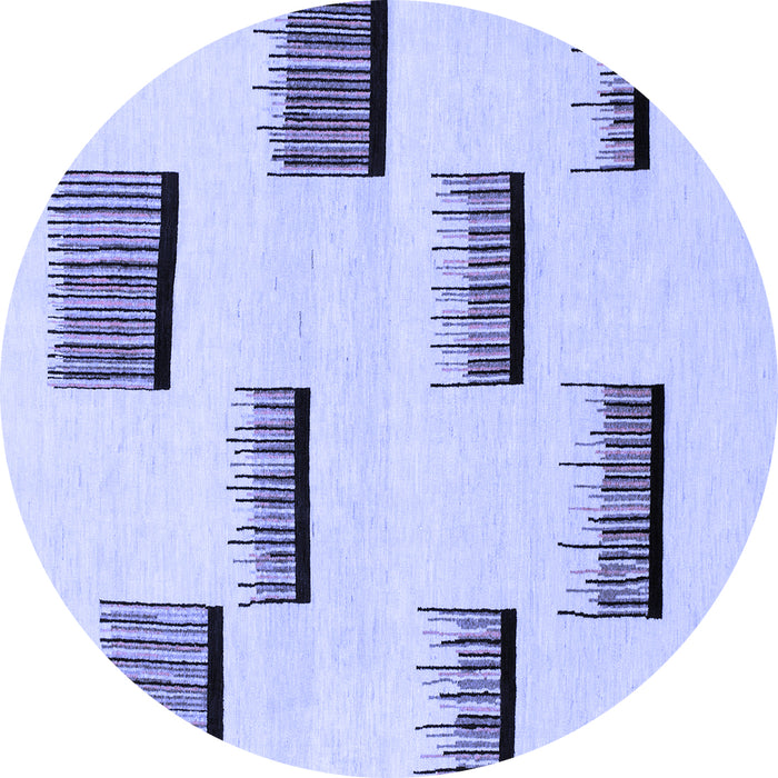Round Machine Washable Solid Blue Modern Rug, wshabs1528blu