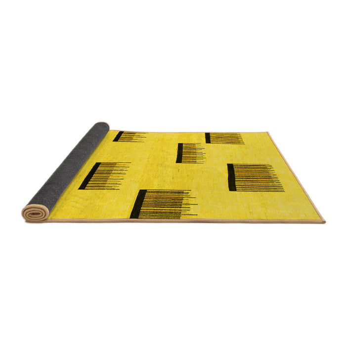 Sideview of Solid Yellow Modern Rug, abs1528yw