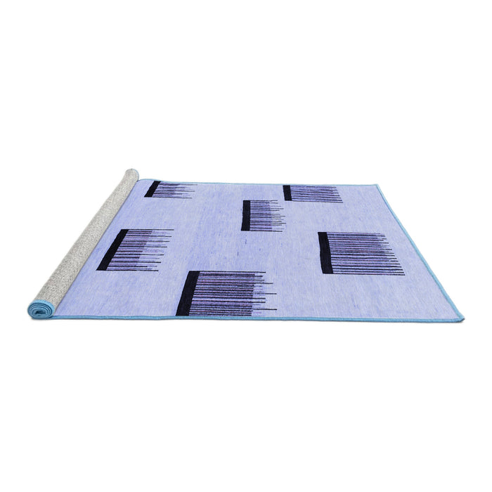 Sideview of Machine Washable Solid Blue Modern Rug, wshabs1528blu