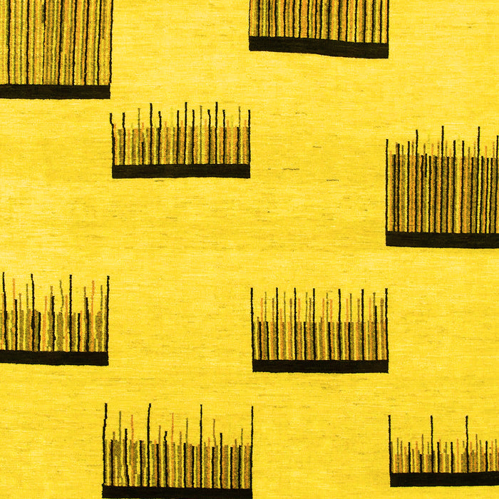 Machine Washable Solid Yellow Modern Rug, wshabs1528yw