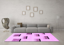 Machine Washable Solid Purple Modern Area Rugs in a Living Room, wshabs1528pur