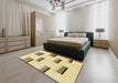 Abstract Copper Green Solid Rug in a Bedroom, abs1528