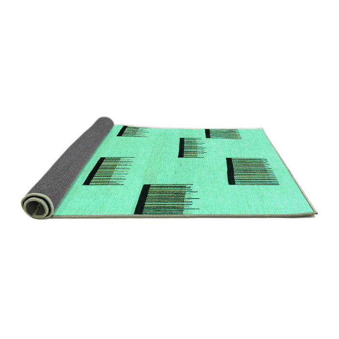 Sideview of Solid Turquoise Modern Rug, abs1528turq