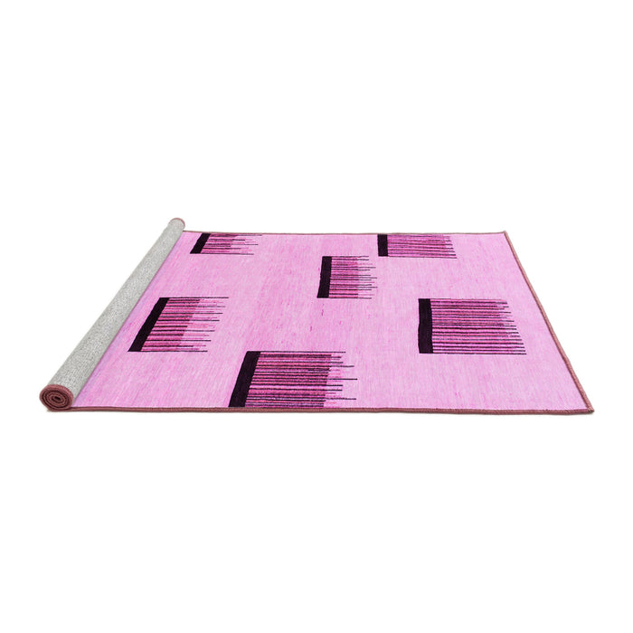 Sideview of Machine Washable Solid Pink Modern Rug, wshabs1528pnk