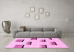 Machine Washable Solid Pink Modern Rug in a Living Room, wshabs1528pnk