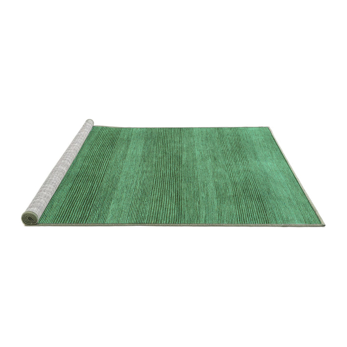 Sideview of Machine Washable Abstract Turquoise Modern Area Rugs, wshabs1529turq
