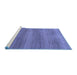 Sideview of Machine Washable Abstract Blue Modern Rug, wshabs1529blu