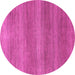 Round Machine Washable Abstract Pink Modern Rug, wshabs1529pnk