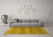 Machine Washable Abstract Yellow Modern Rug in a Living Room, wshabs1529yw