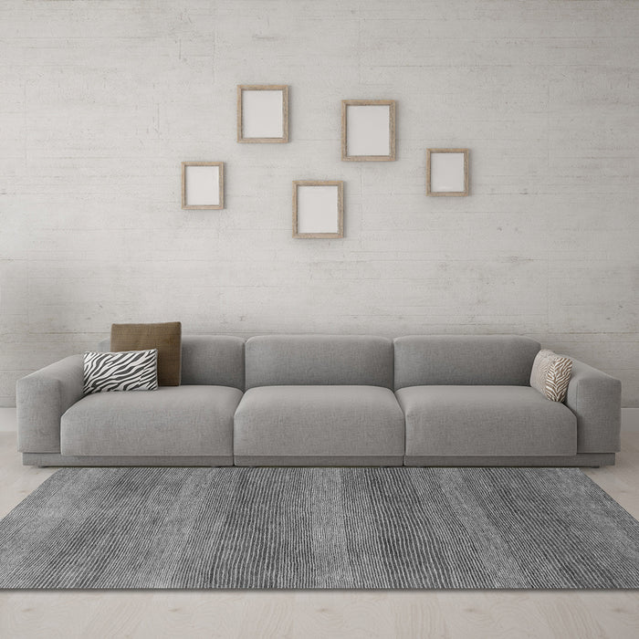 Machine Washable Abstract Gray Modern Rug in a Living Room,, wshabs1529gry