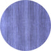 Round Abstract Blue Modern Rug, abs1529blu