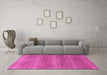 Machine Washable Abstract Pink Modern Rug in a Living Room, wshabs1529pnk