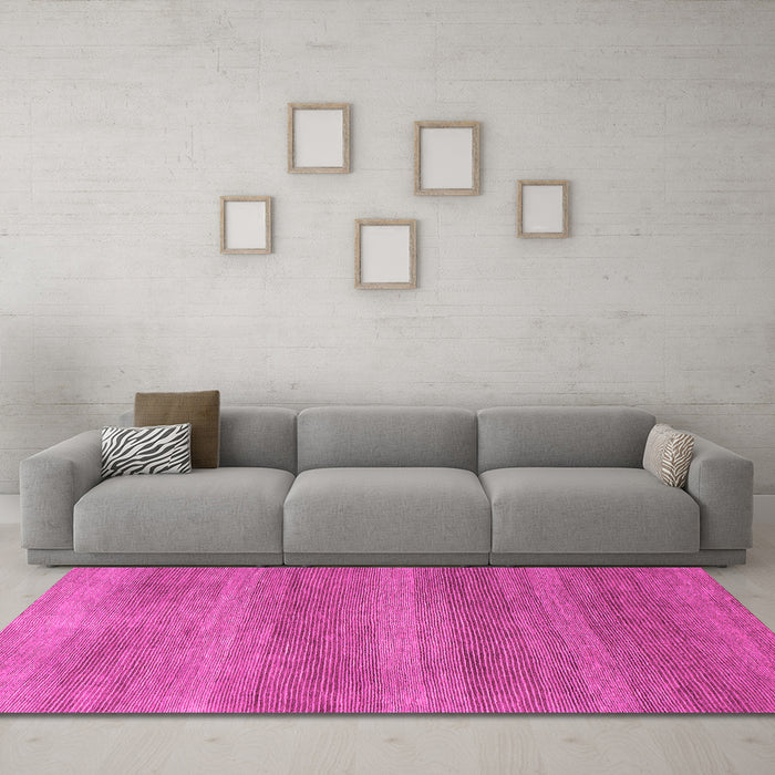 Machine Washable Abstract Pink Modern Rug in a Living Room, wshabs1529pnk