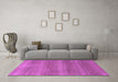 Machine Washable Abstract Purple Modern Area Rugs in a Living Room, wshabs1529pur