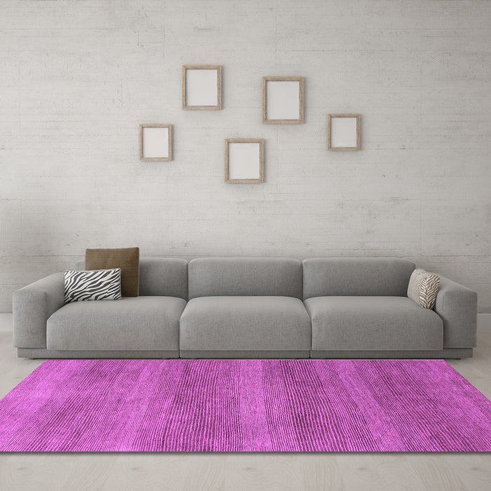 Machine Washable Abstract Purple Modern Area Rugs in a Living Room, wshabs1529pur