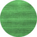 Round Abstract Emerald Green Modern Rug, abs1529emgrn