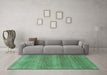 Machine Washable Abstract Turquoise Modern Area Rugs in a Living Room,, wshabs1529turq