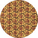 Round Machine Washable Abstract Brown Modern Rug, wshabs152brn