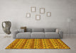 Machine Washable Abstract Yellow Modern Rug in a Living Room, wshabs152yw