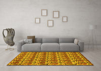 Machine Washable Abstract Yellow Modern Rug, wshabs152yw