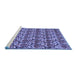 Sideview of Machine Washable Abstract Blue Modern Rug, wshabs152blu